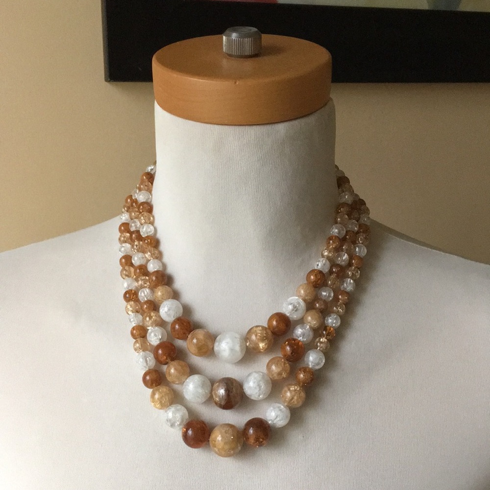 Mid-Century 3-Strand Graduating Necklace